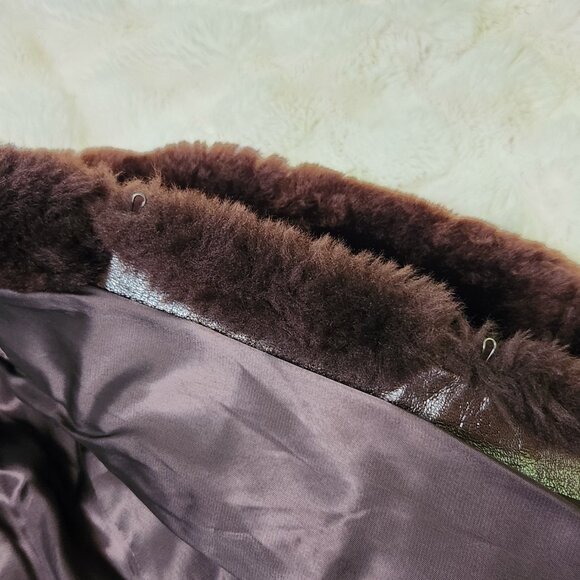 Shearling Coat Vintage Chocolate Brown - Picture 5 of 13